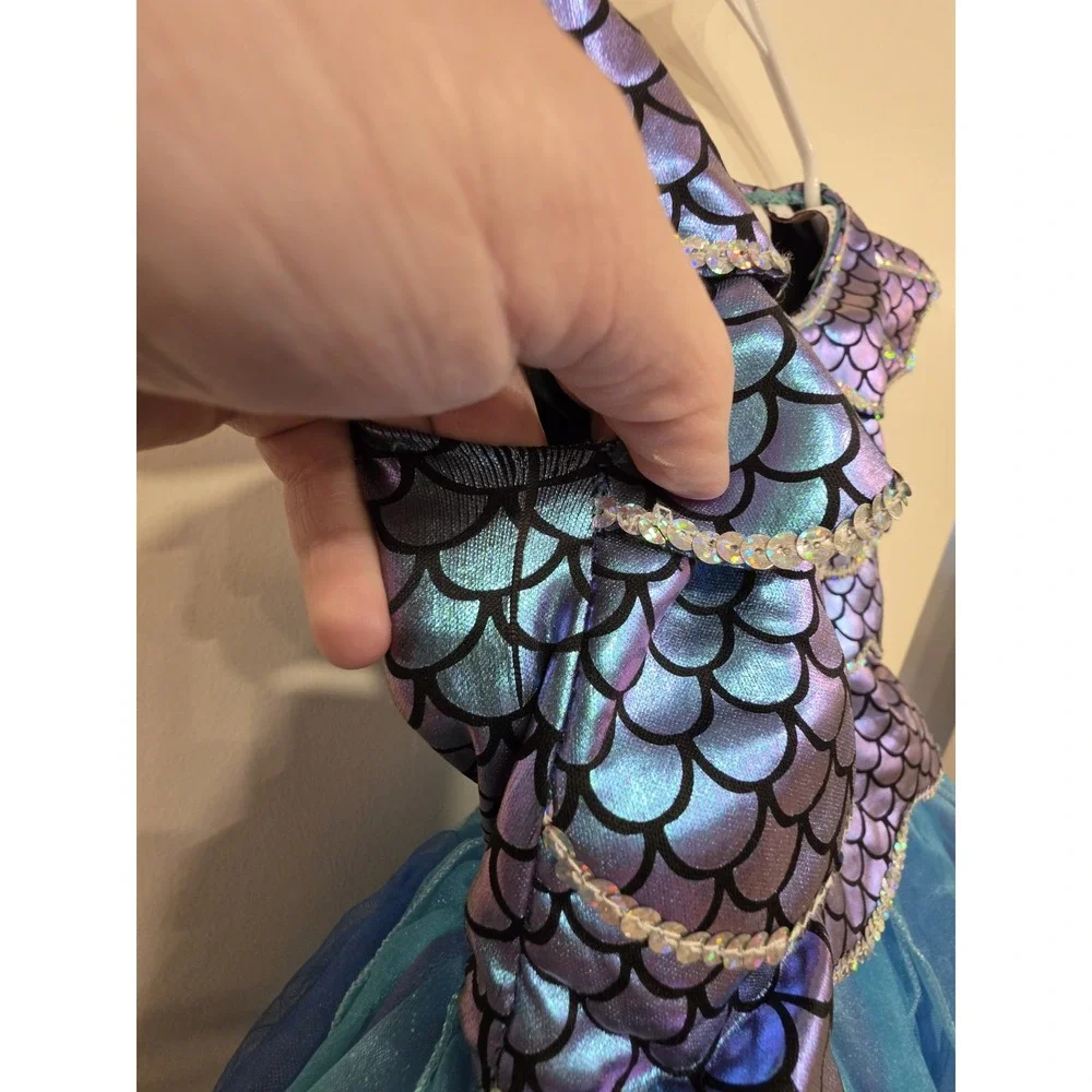 Gillians Closet Iridescent Color Change Tulle Tutu Mermaid Tail Costume Sz 5/6